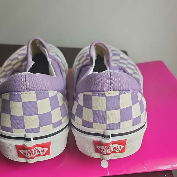 Vans Lavender Checkered Slip-On Sneakers - Picture 2 of 3